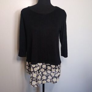 *3/$25* Bobeau Daisy Hem Knit 3/4 Sleeve Top Blouse